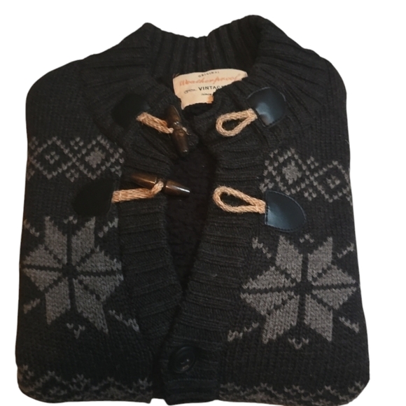 Weatherproof Vintage Men's Fair Isle Cardigan Sweater Jacket Grey X-Large XL EUC - Picture 6 of 12